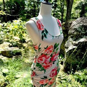 Daily Practice for Anthropologie Eureka Dress Size M, Bodycon Ruched Floral